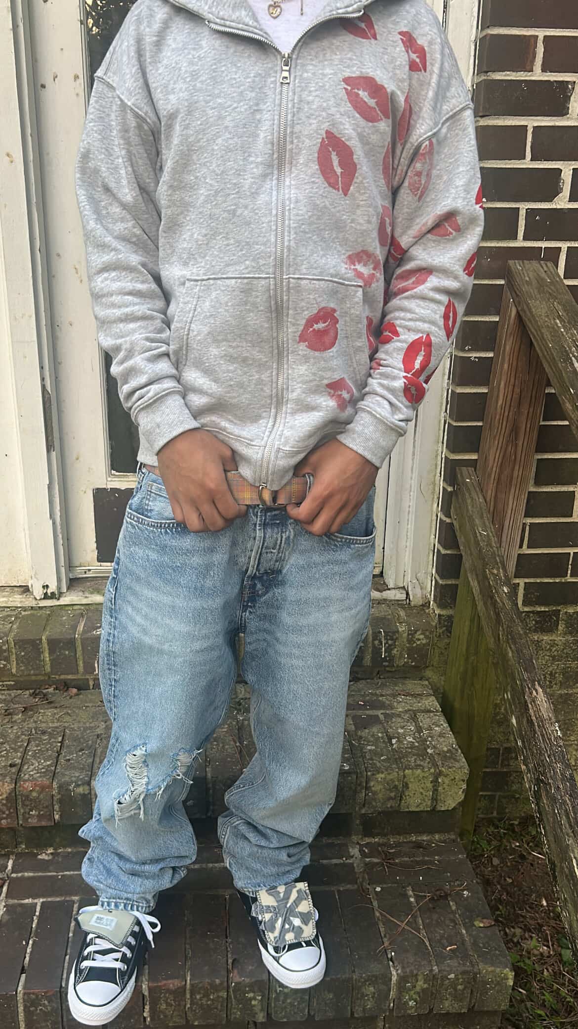 "Kiss me" Zip up hoodie